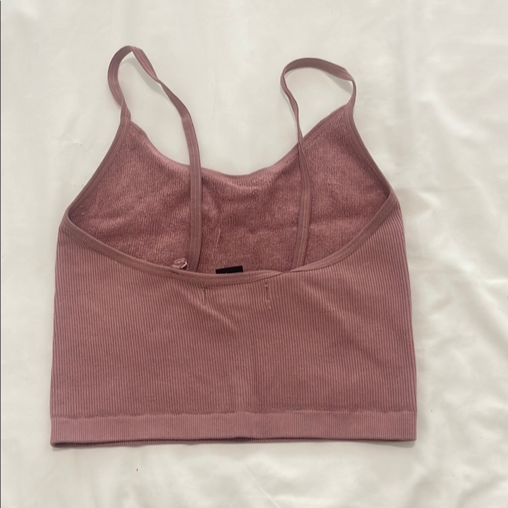 Pink Ribbed Crop Top - Picture 2 of 2